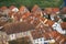 Danish Royal Ribe town seen from above.