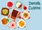 Danish and scandinavian cuisine dishes icon