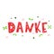 DANKE hand drawn vector lettering isolated