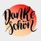 Danke schoen. Thank you in german. hand drawn brush lettering on colorful gradient isolated on grey background. Modern