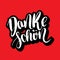 Danke schoen. Thank you in german. Vector hand drawn brush lettering on colorful background.