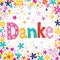 Danke - Thanks in German unique lettering floral card