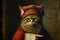 Dante Alighieri as a cat illustration generative ai