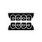 Dantist braces black icon, vector sign on isolated background. Dantist braces concept symbol, illustration
