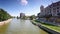 Danube Canal in Vienna at the historic building Urania