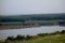 The Danube and its arms seen from the hills of Dobrogea.