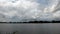 Danube near Regensburg with calm water and cloudy clouds