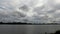 Danube near Regensburg with calm water and cloudy clouds