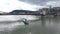 Danube River Ferry Cruises in Budapest, Boat Tours. Hungary. Buda Palace in Background