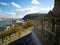 The Danube River and garden palace in autumn in Budapest