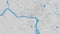 Danube river map, Bratislava city, Slovakia. Watercourse, water flow, blue on grey background road street map. Detailed vector