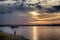 Danube River and the Pancevo Bridge in Belgrade, Serbia