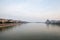 Danube river - panorama. Danube in Budapest Hungary. View of the Danube in Budapest. Embankment of Danube River Budapest