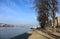 The Danube river and a part of the right bank of Budapest seen from Lipotvaros