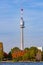 Danube tower Donauturm in autumn, Vienna, Austria