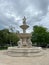 Danubius fountain in Elisabeth Square. Budapest, Hungary