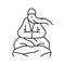daoist sage taoism line icon vector illustration