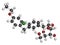 Dapagliflozin diabetes drug molecule. Inhibitor of sodium-glucose transport proteins subtype 2 (SGLT2