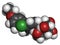 Dapagliflozin diabetes drug molecule. Inhibitor of sodium-glucose transport proteins subtype 2 (SGLT2