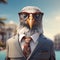 Dapper Bald Eagle: Photorealistic Surrealism And Vacation Dadcore Concept Art