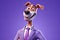 Dapper Dogpreneur: A 3D-Rendered Dog\\\'s Journey to Business Attire Excellence on Variant Gradient Background