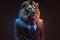 Dapper Lion: Award-winning Full Body Shot with Neon-Backlight in Stunning 8K Quality