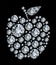 Dapple Diamond apple on black background