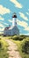 Dappled Digital Painting Of Cape Cod Lighthouse In Chris Samnee Style