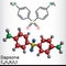 Dapsone, diaminodiphenyl sulfone, DDS molecule. It is sulfone antibiotic for the treatment of leprosy and dermatitis herpetiformis