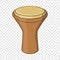 Darbuka musical instrument icon, cartoon style