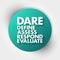 DARE - Define Assess Respond Evaluate acronym, business concept background