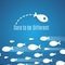 Dare to be different success solution vector concept with small fishes group