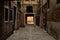 A dark alley in Venice, Italy