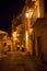 Dark Alleys Lightened By Lamps in the Little Town of Laino Borgo, in the South of Italy