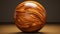 Dark Amber Wooden Ball 3d Stock Photo With Smooth Curves