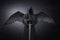 Dark angel with medieval sword