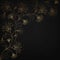 Dark anthracite background with luxery golden floral ornaments and golden swirls. Good for logo or invitation