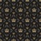 Dark background pattern. Background image in royal style. Seamless patten, wallpaper texture.