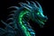 Dark Background, Skeletal Dragon, Style of World of Warcraft.Generative AI