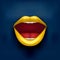 Dark Background of Womans mouth with open lips.