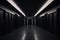 Dark backroom, many ways empty and labyrinth. AI generative