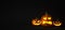 Dark Banner Glowing Halloween Pumpkins