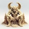 Dark Beige Demon Highly Detailed 3d Printed Art