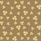 Dark beige seamless pattern with light beige shamrock leaves - vector background