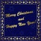 Dark blue christmas card with gold decor - eps