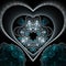 Dark blue clockwork fractal heart