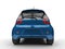 Dark Blue Compact Car - Glossy Paint - Rear View