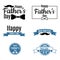 dark and blue Father`s day labels set