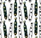 Dark blue flat style and black outline style neckties with stars print seamless pattern on white background