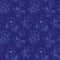 dark blue floral seamless pattern with silhouettes of poppies - vector texture